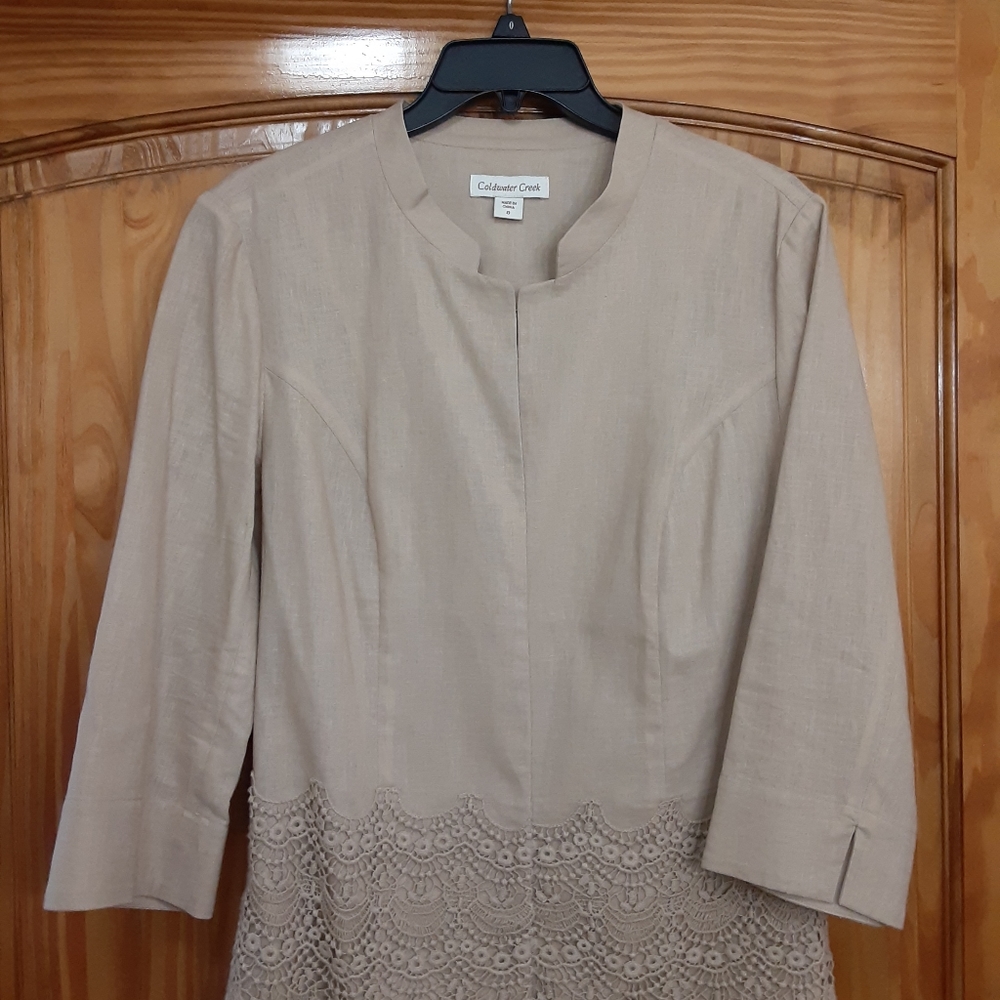 Coldwater Creek Jacket lightweight size 8 excellent condition 3/4 sleeve